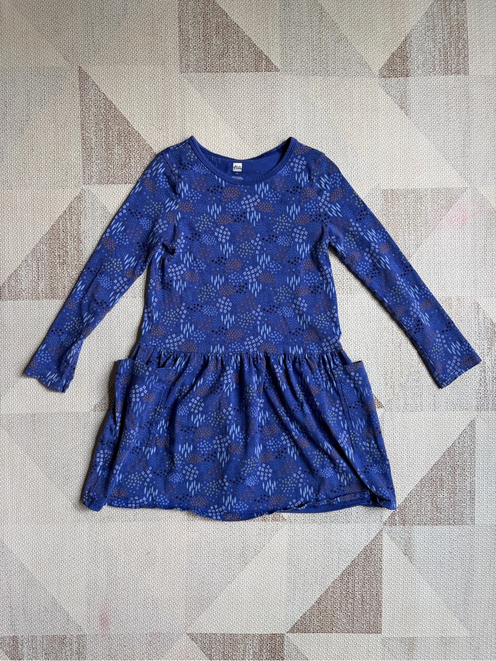 Tea Collection Blue Bunny Floral Print Dress (6)